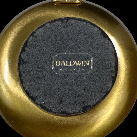 Brass Chamberstick Candle Holder‎ With Glass Inset By Baldwin Brass Set Of 2 - Picture 9 of 12